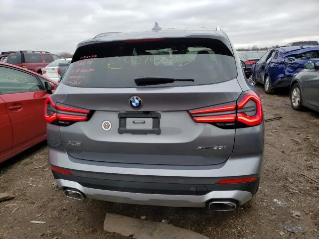 5UX53DP08P9P09144 - 2023 BMW X3 XDRIVE30I GRAY photo 6