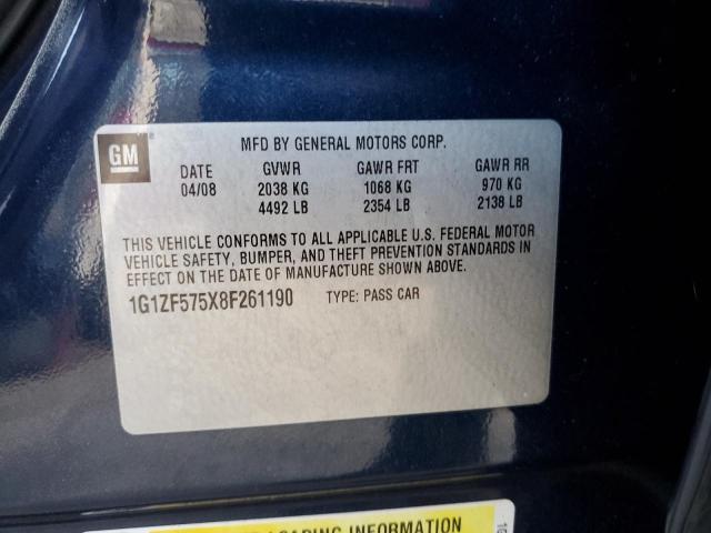 1G1ZF575X8F261190 - 2008 CHEVROLET MALIBU HYBRID BLUE photo 12