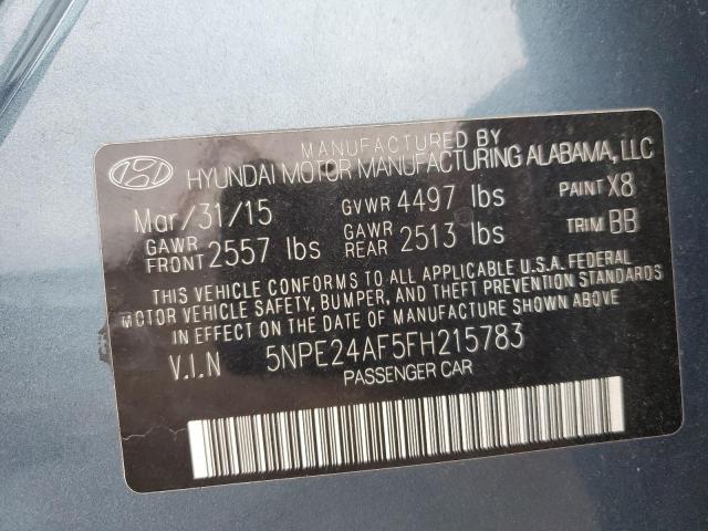 5NPE24AF5FH215783 - 2015 HYUNDAI SONATA SE BLUE photo 12