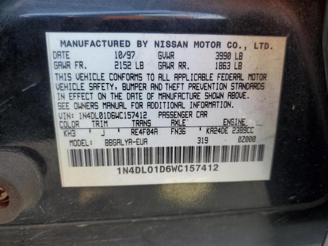 1N4DL01D6WC157412 - 1998 NISSAN ALTIMA XE BLACK photo 13