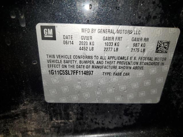 1G11C5SL7FF114897 - 2015 CHEVROLET MALIBU 1LT 黑色 照片 12