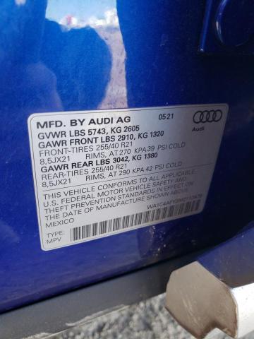 WA1C4AFY3M2113479 - 2021 AUDI SQ5 PRESTIGE BLUE photo 13