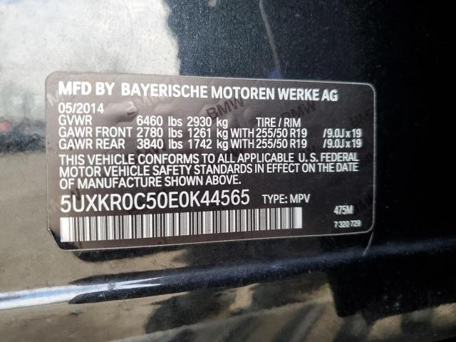 5UXKR0C50E0K44565 - 2014 BMW X5 XDRIVE35I BLACK photo 12