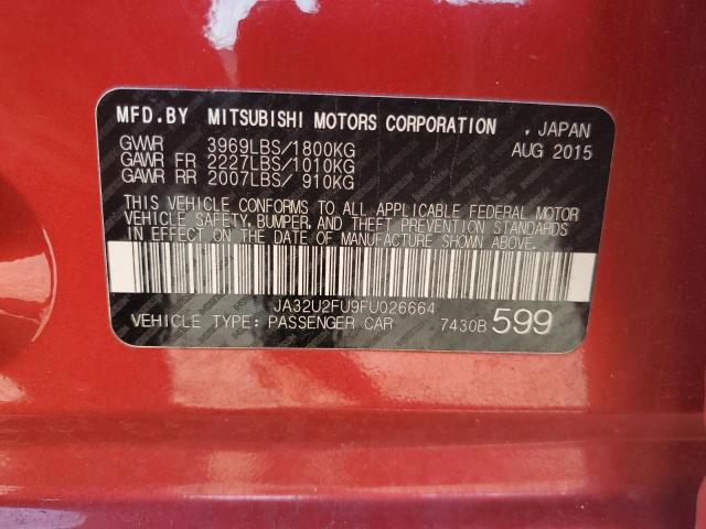 JA32U2FU9FU026664 - 2015 MITSUBISHI LANCER ES RED photo 12