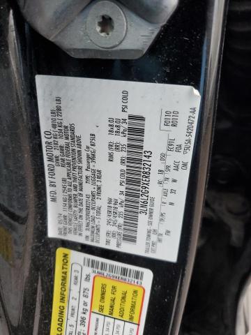 3LN6L2G9XER832143 - 2014 LINCOLN MKZ BLACK photo 12