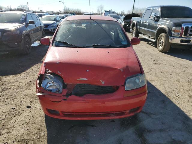 KL1TD56646B662016 - 2006 CHEVROLET AVEO BASE RED photo 5