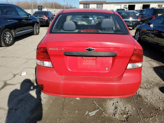 KL1TD56646B662016 - 2006 CHEVROLET AVEO BASE RED photo 6