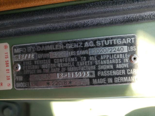 11501012116093 - 1973 MERCEDES-BENZ 220 GREEN photo 13