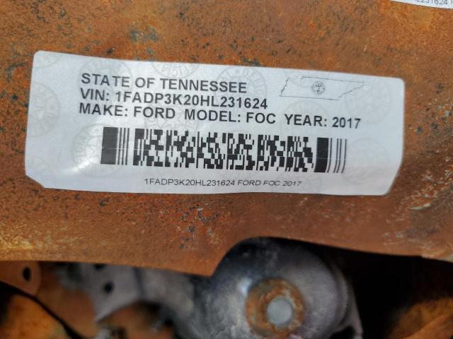 1FADP3K20HL231624 - 2017 FORD FOCUS SE CHARCOAL photo 12