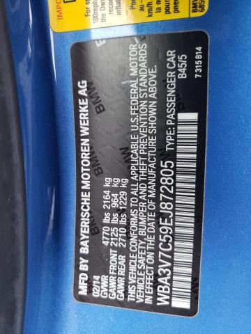 WBA3V7C59EJ872805 - 2014 BMW 428 I SULEV BLUE photo 12