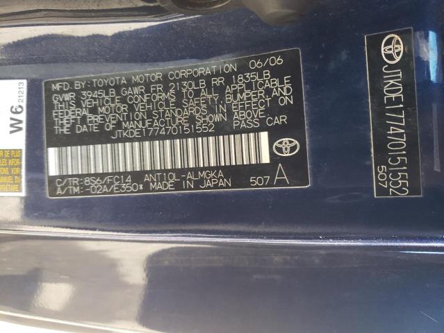 JTKDE177470151552 - 2007 TOYOTA SCION TC 蓝色 照片 14