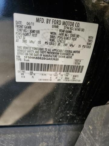 1FMHK8B82BGA53920 - 2011 FORD EXPLORER BLACK photo 13