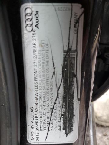 WAUHGAFC7CN160323 - 2012 AUDI A6 PRESTIGE შავი ფოტო 12