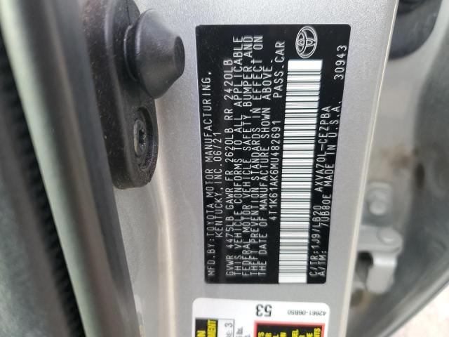 4T1K61AK6MU482691 - 2021 TOYOTA CAMRY XSE SILVER photo 13