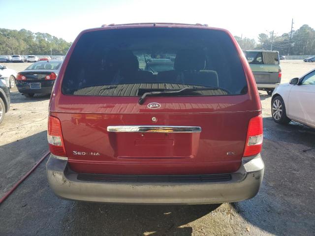 KNDUP131446537223 - 2004 KIA SEDONA EX BURGUNDY photo 6