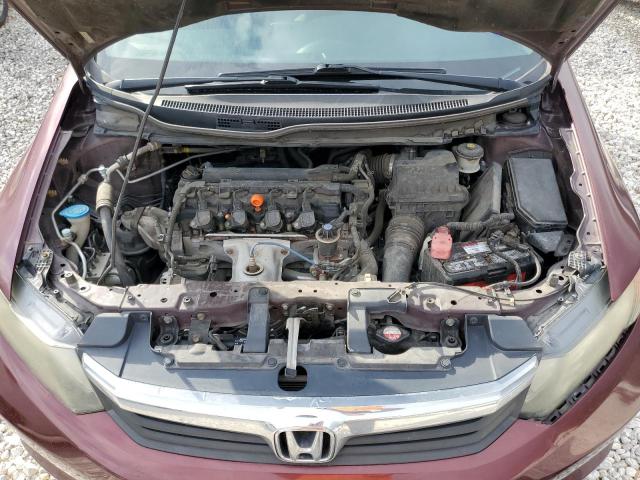 2HGFB2F57CH541163 - 2012 HONDA CIVIC LX MAROON photo 11