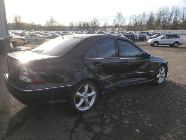 WDBRF52H86A819989 - 2006 MERCEDES-BENZ C230 230 BLACK photo 3