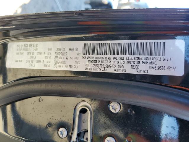 1C6RR6TT9LS102452 - 2020 RAM 1500 CLASS SLT შავი ფოტო 12