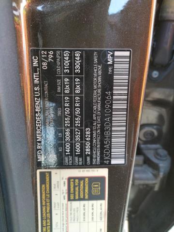 4JGDA5HB3DA109064 - 2013 MERCEDES-BENZ ML 350 4MATIC BROWN photo 14