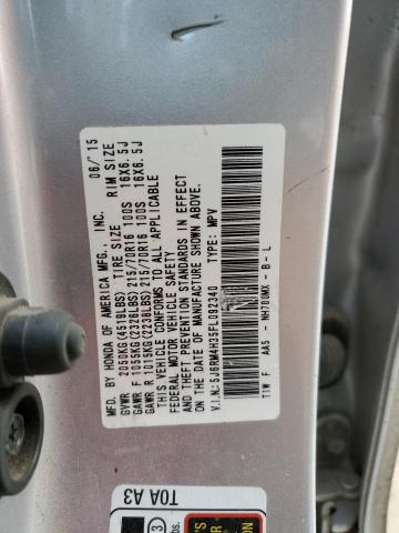 5J6RM4H35FL092340 - 2015 HONDA CR-V LX SILVER photo 13