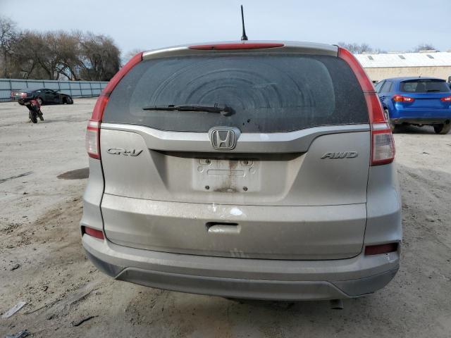 5J6RM4H35FL092340 - 2015 HONDA CR-V LX SILVER photo 6