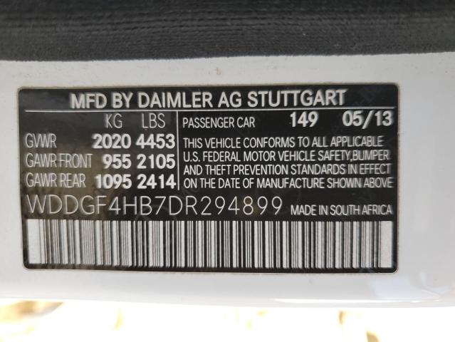 WDDGF4HB7DR294899 - 2013 MERCEDES-BENZ C 250 WHITE photo 12