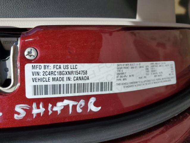 2C4RC1BGXNR154758 - 2022 CHRYSLER PACIFICA TOURING L Բորդո լուսանկար 13