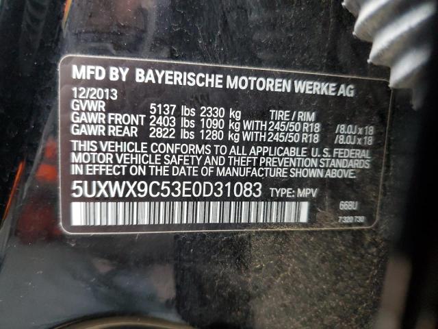 5UXWX9C53E0D31083 - 2014 BMW X3 XDRIVE28I BLACK photo 13