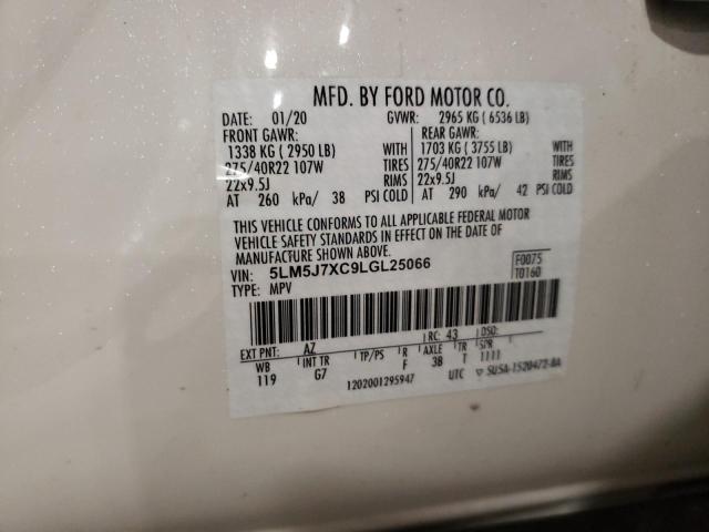 5LM5J7XC9LGL25066 - 2020 LINCOLN AVIATOR RESERVE WHITE photo 13