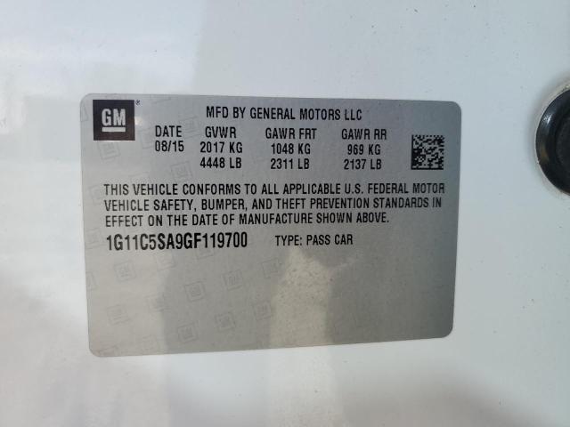 1G11C5SA9GF119700 - 2016 CHEVROLET MALIBU LIM LT თეთრი ფოტო 12