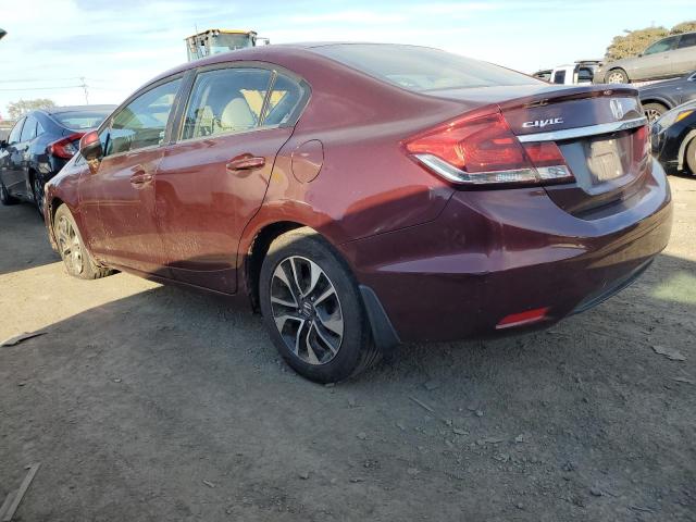 19XFB2F87DE233464 - 2013 HONDA CIVIC EX BURGUNDY photo 2