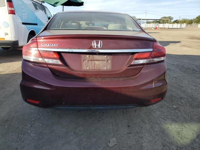 19XFB2F87DE233464 - 2013 HONDA CIVIC EX BURGUNDY photo 6