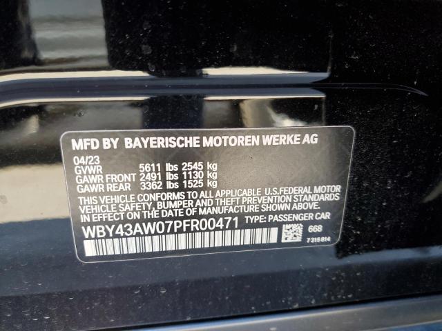 WBY43AW07PFR00471 - 2023 BMW I4 EDRIVE3 BLACK photo 12