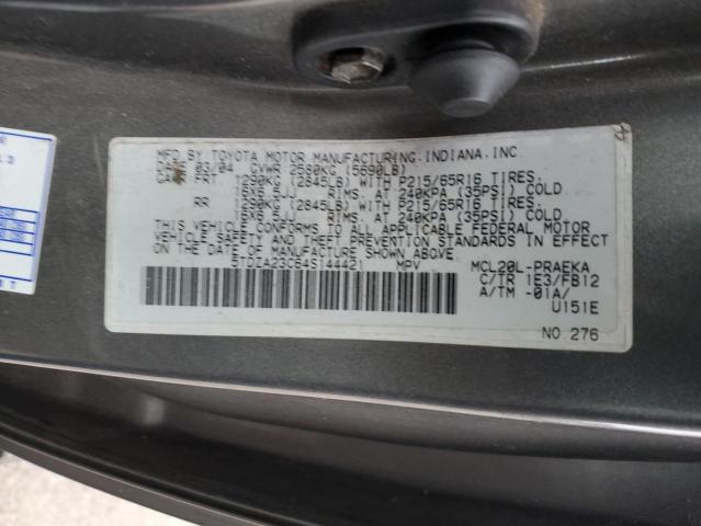 5TDZA23C64S144421 - 2004 TOYOTA SIENNA CE GRAY photo 13