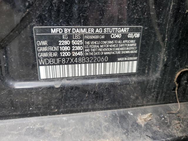 WDBUF87X48B322060 - 2008 MERCEDES-BENZ E 350 4MATIC BLACK photo 12