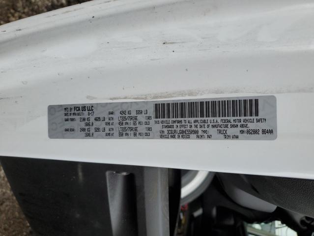 3C6URVJG8HE550900 - 2017 RAM PROMASTER 3500 HIGH 白色 照片 12