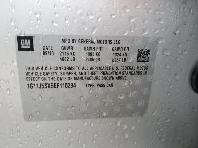 1G11J5SX5EF115294 - 2014 CHEVROLET MALIBU LTZ ვერცხლისფერი ფოტო 12