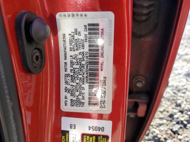 1NXBU4EE4AZ211670 - 2010 TOYOTA COROLLA BASE RED photo 12