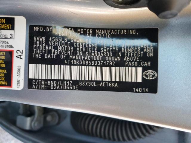 4T1BK3DB5BU371792 - 2011 TOYOTA AVALON BASE BLUE photo 12