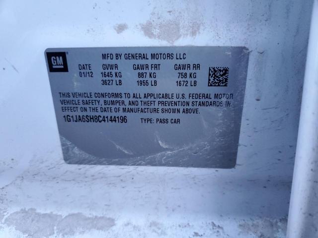 1G1JA6SH8C4144196 - 2012 CHEVROLET SONIC LS 白色 照片 12