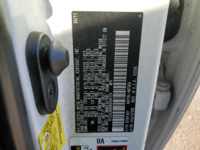 4T3ZA3BB0BU046124 - 2011 TOYOTA VENZA WHITE photo 13