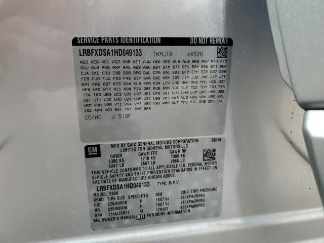 LRBFXDSA1HD049133 - 2017 BUICK ENVISION ESSENCE SILVER photo 12