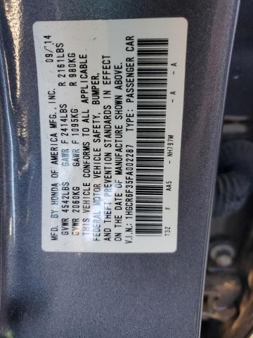 1HGCR6F35FA002287 - 2015 HONDA ACCORD HYB GRAY photo 13