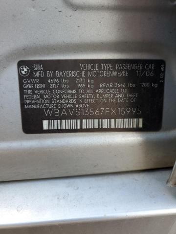 WBAVS13567FX15995 - 2007 BMW 328 IT SILVER photo 12