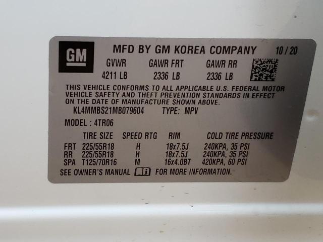 KL4MMBS21MB079604 - 2021 BUICK ENCORE GX PREFERRED WHITE photo 13