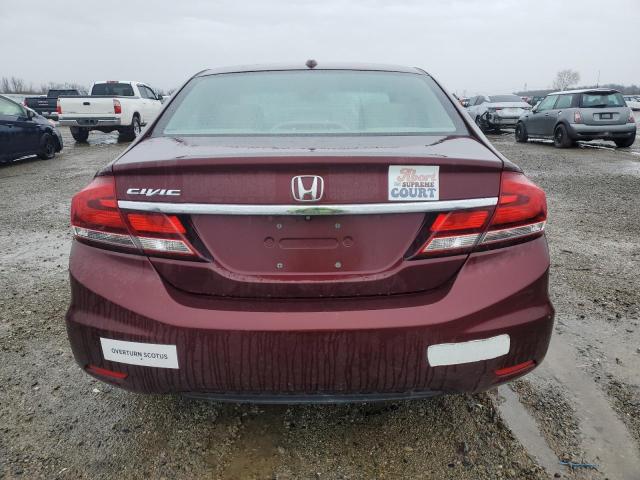 19XFB2F99EE244606 - 2014 HONDA CIVIC EXL მუქწითელი ფოტო 6