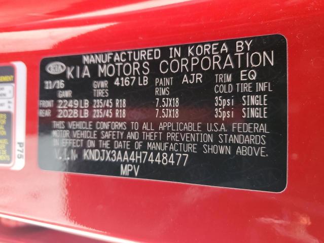 KNDJX3AA4H7448477 - 2017 KIA SOUL ! RED photo 12