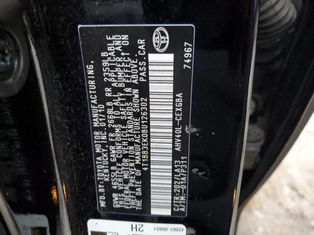 4T1BB3EK0BU126302 - 2011 TOYOTA CAMRY HYBRID BLACK photo 12