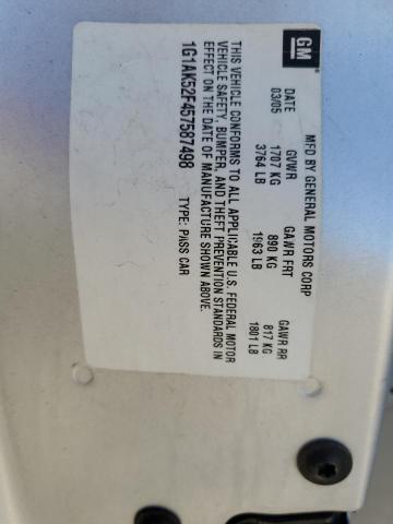 1G1AK52F457587498 - 2005 CHEVROLET COBALT SILVER photo 12