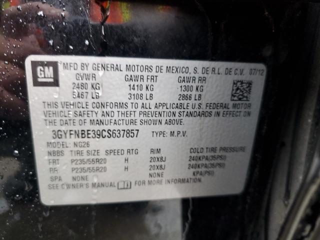 3GYFNBE39CS637857 - 2012 CADILLAC SRX PERFORMANCE COLLECTION შავი ფოტო 14